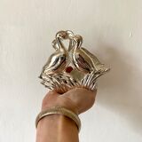 Duck towel rack in silver metal