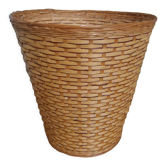 Wicker rattan wastepaper basket