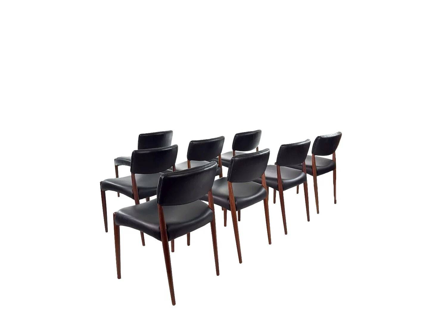 Set of 8 Danish teak chairs by Aksel Bender Madsen & Ejnar Larsen