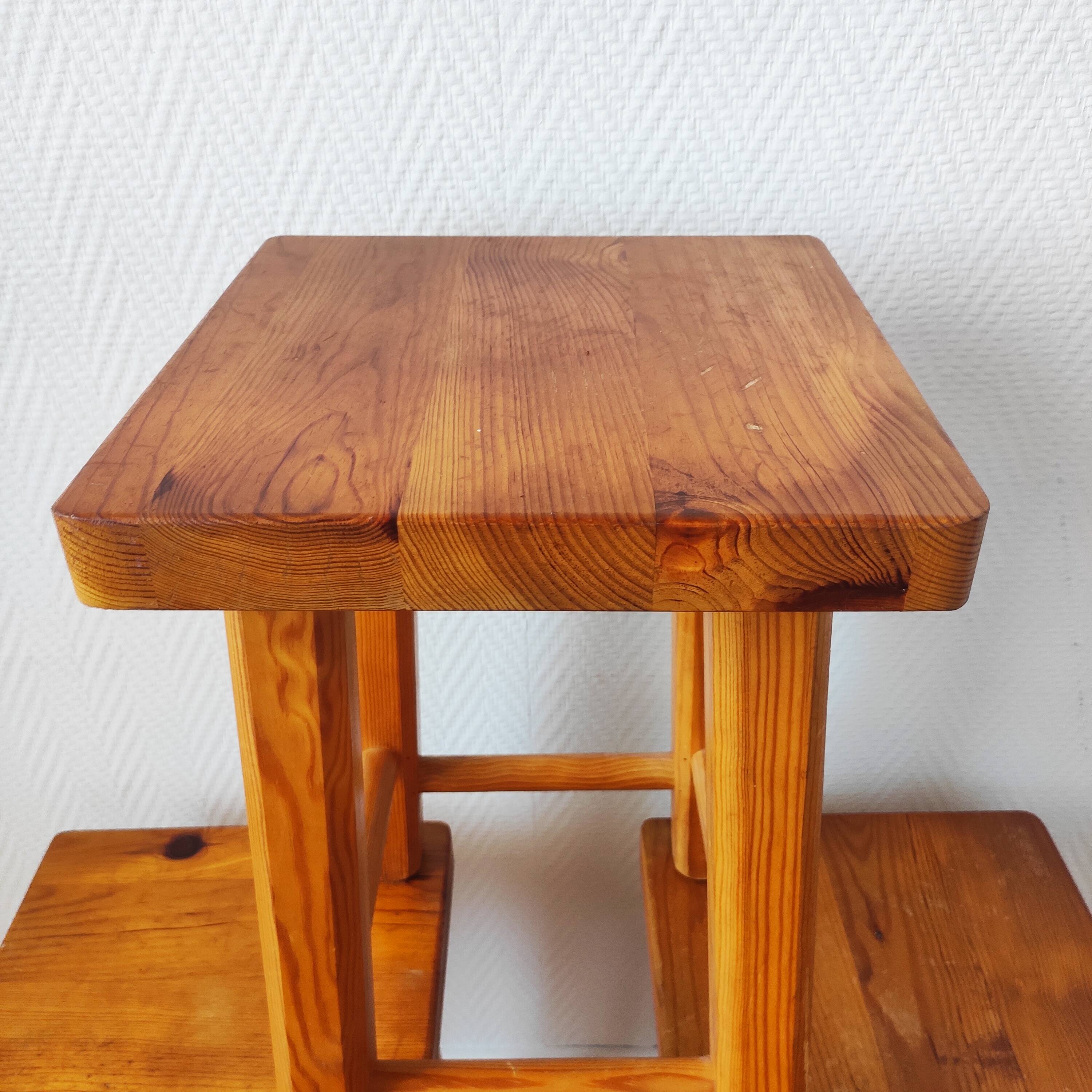 4 vintage 1970s Scandinavian style stools