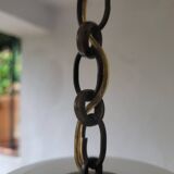 Opaline pendant light with blue decor – 1950/60