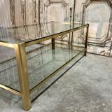 Table basse à double plateau en bronze attribuée à Jacques Quinet