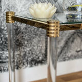 Glass and plexi side table 1980