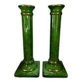 Paire de Colonnes Décoratives Néoclassiques Hollywood Regency 33x12 cm