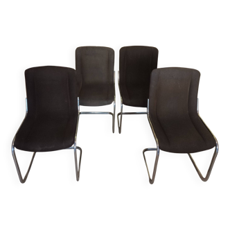 Lot of 4 Italian Cidue chairs 1970