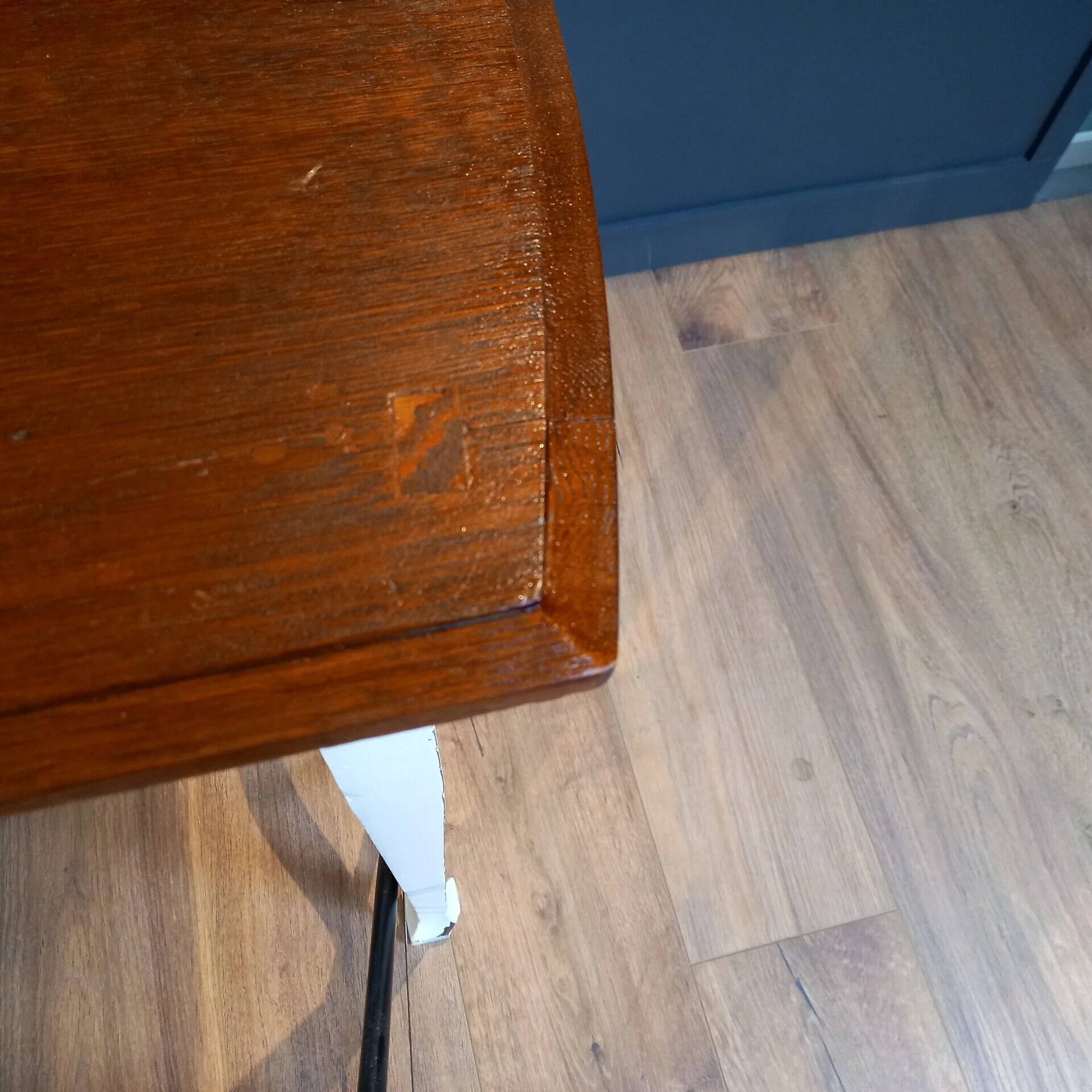 English dairy table With Graffiti on the Top