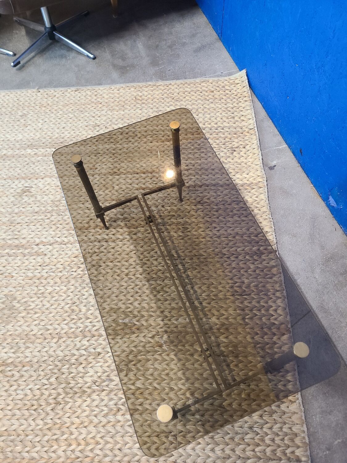 Smoked glass coffee table circa 1970