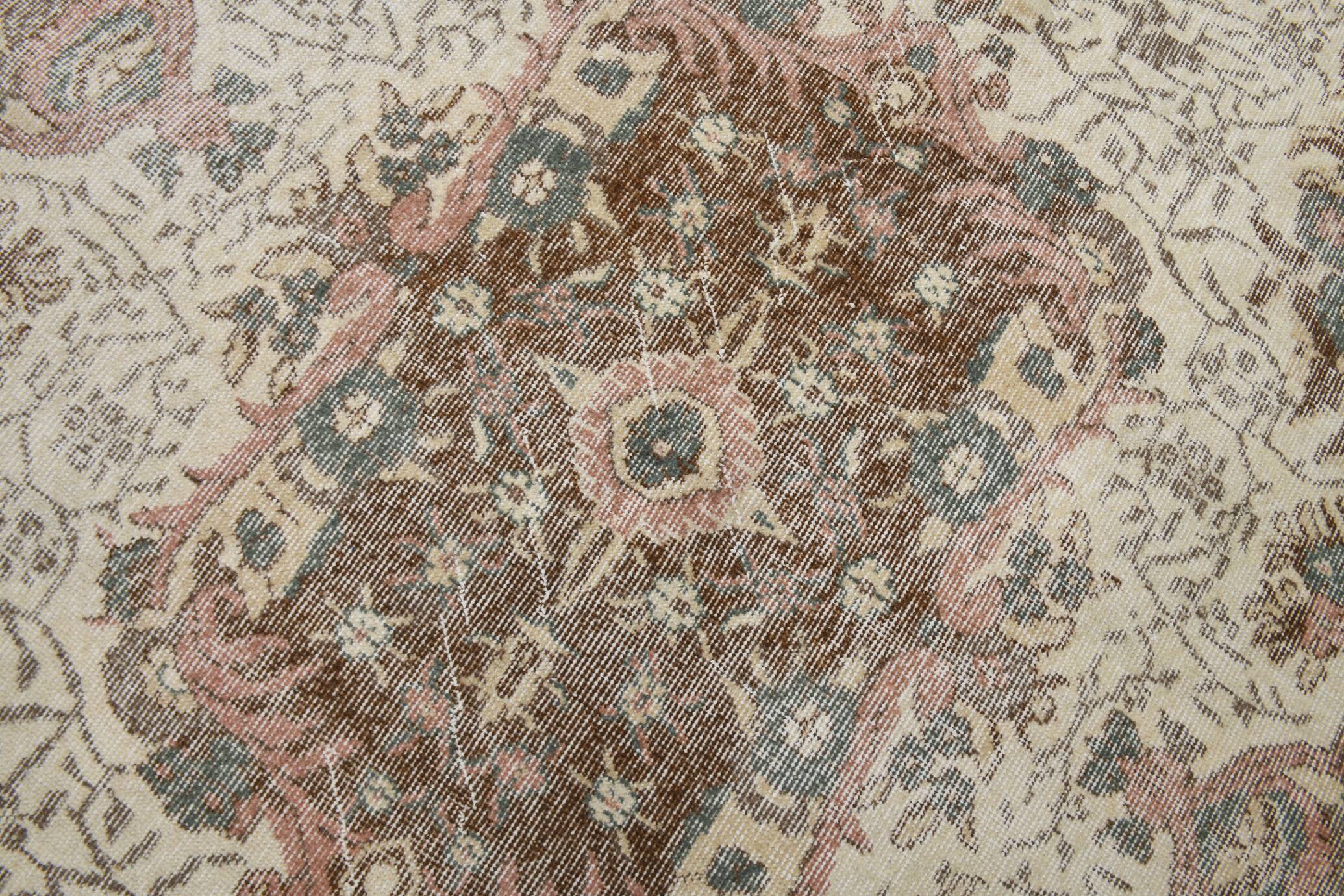 vintage madellion wool rug, Beige Brown Wool rug 6x10 large carpet