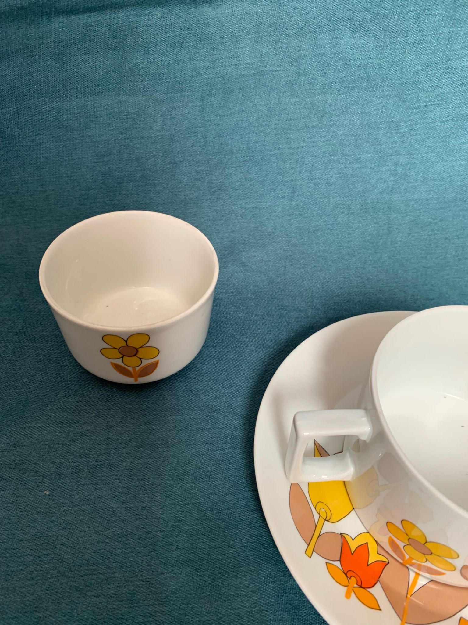 Vintage duo coffee service Haute porcelaine du Berry l. Lourioux