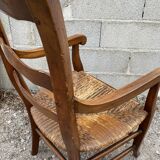 Straw country armchair