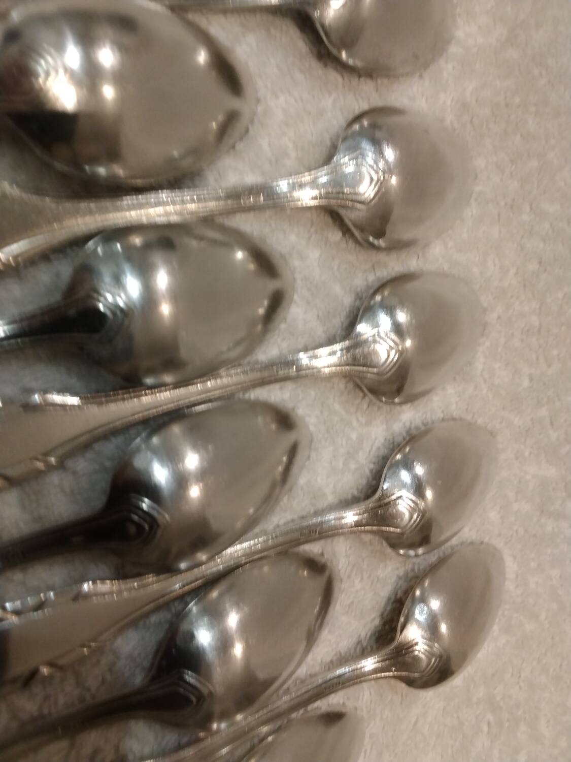 10 cuillères à café en métal argenté orfèvre SFAM style art deco