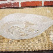 Antique glass bowl with swan decoration