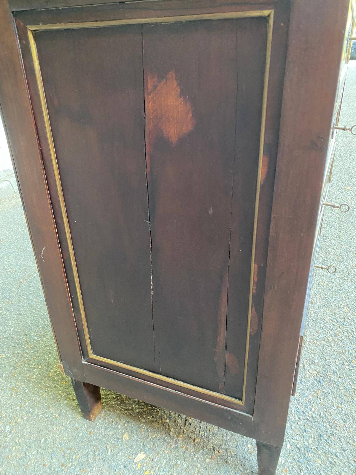 19th century Louis XVI mahogany and marble commode