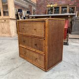 1960s rattan chest of drawers