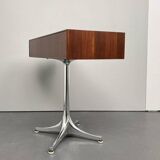 Rare small chest of drawers with 6 drawers, teak wood with chrome-plated base by George Nelson for Herman Miller, USA, 1950s