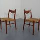 Set of Teak and Paper Cord Dining Chairs by Ejner Larsen for Glyngøre Stolefabrik, 1960s