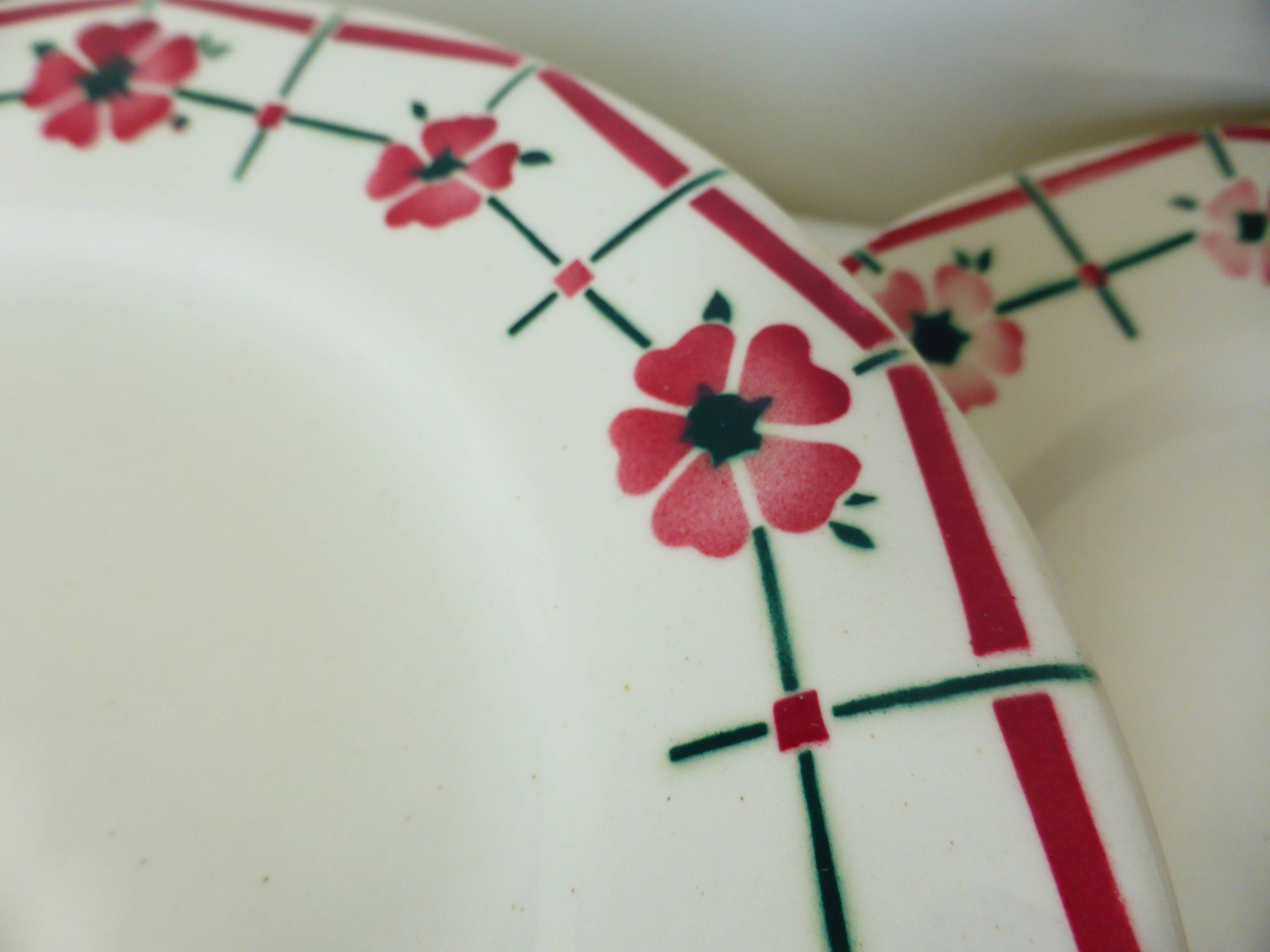 4 vintage flat plates Céranord St amand model Monique 2103152