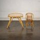 Bureau en rotin et sa chaise