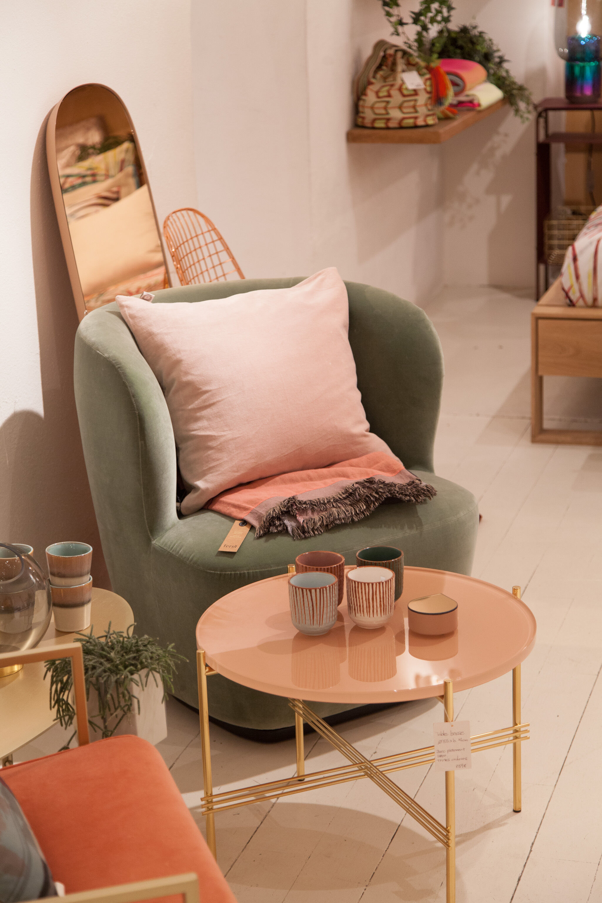 Velvet armchair swivel