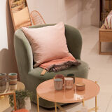 Fauteuil velours pivotant