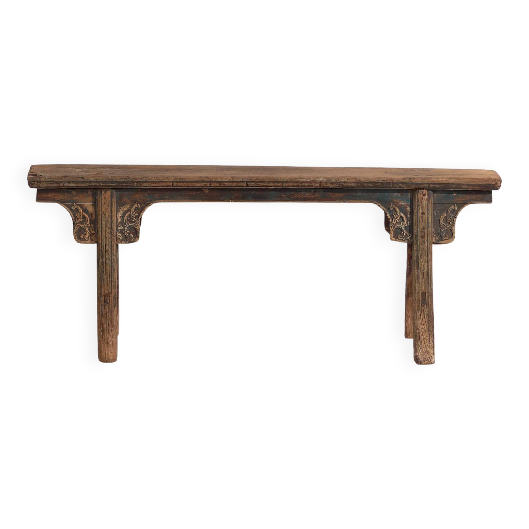 Antique Asian bench in navy blue tones (c.1870)