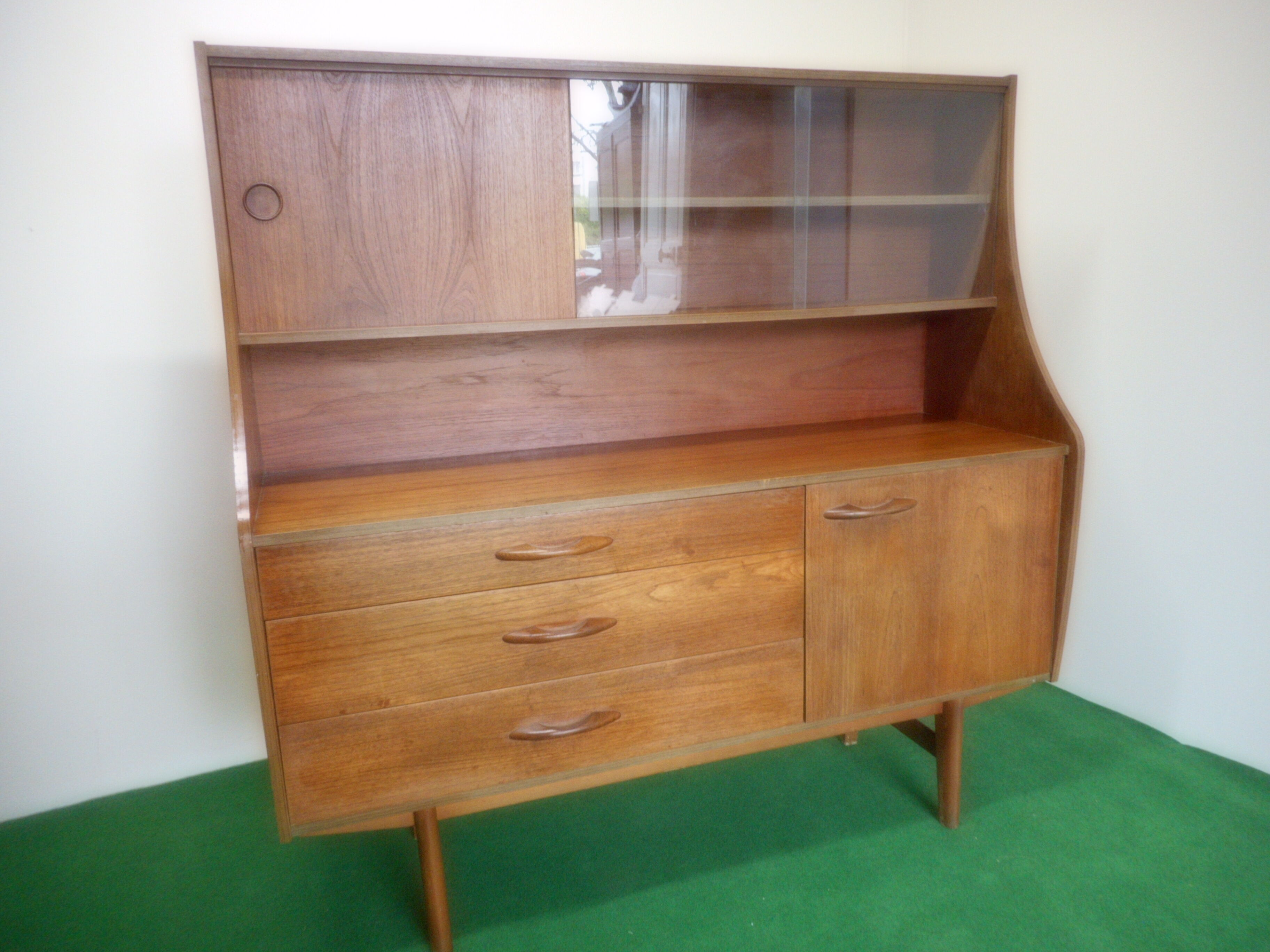 Glazed teak vintage buffet