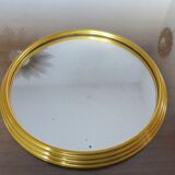 50 60 years gold metal round mirror tray