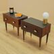 Two Bedside Cabinets, Mahogany Veneer, Italy, 1970s