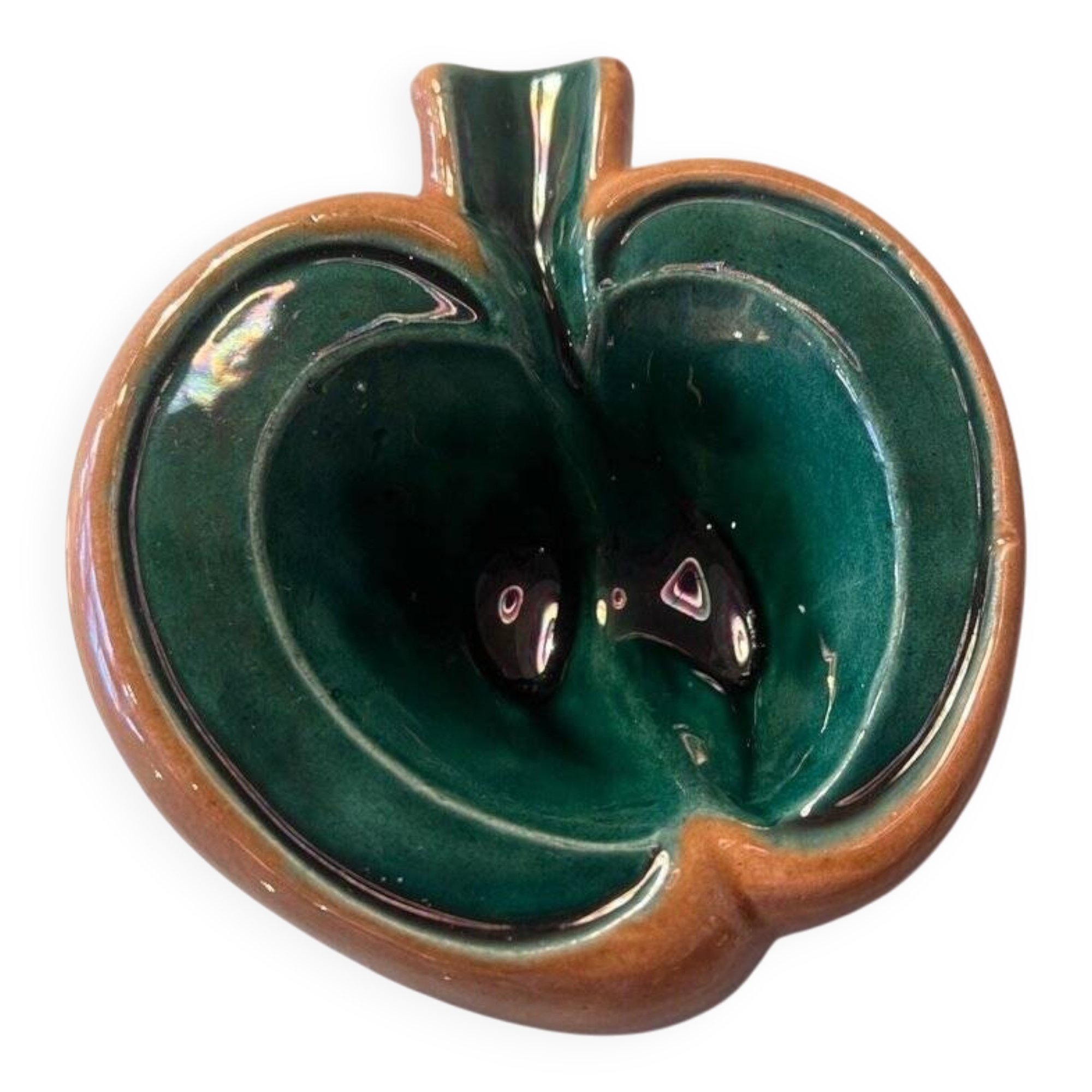Vintage ceramic apple-shaped bowl, France, 1960s.