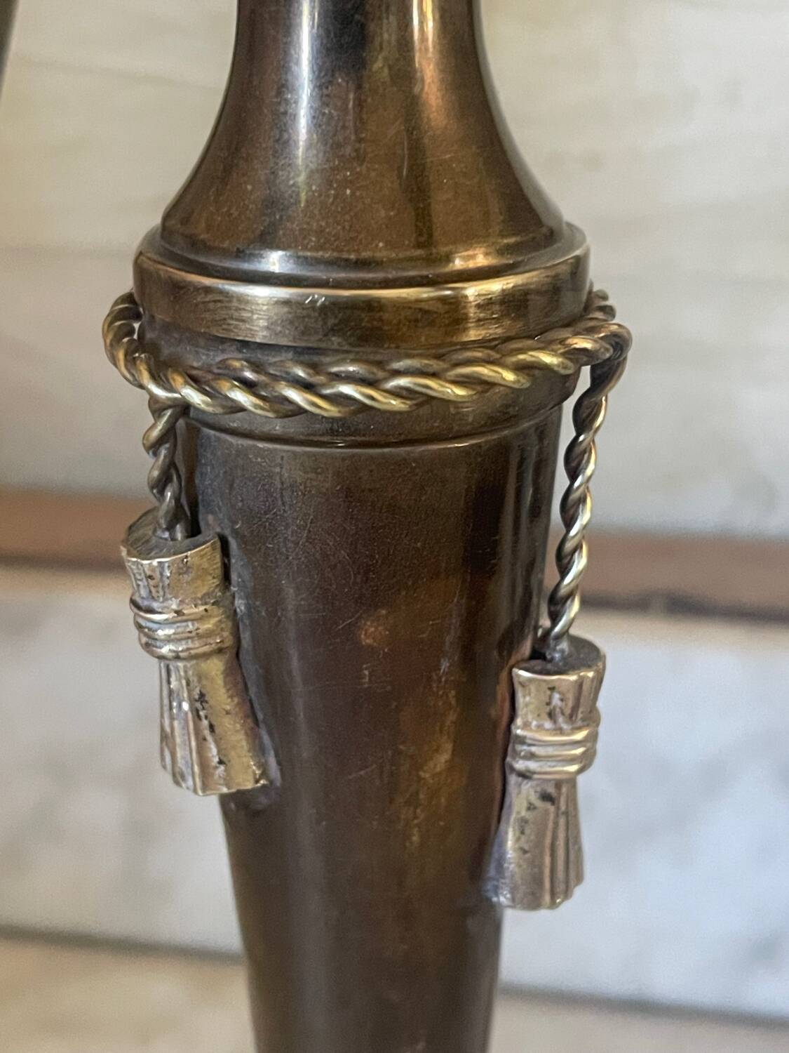 Two-tone solid brass chandelier