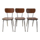 Trio of brown formica chairs 70s