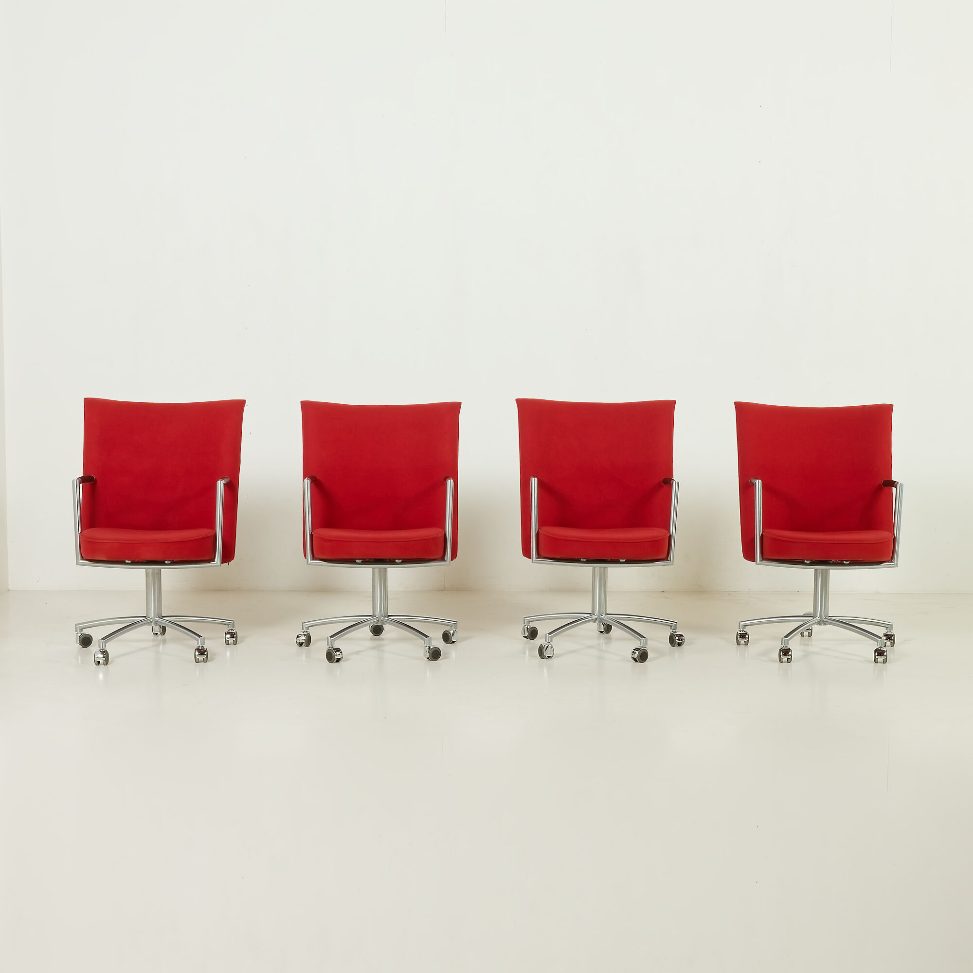 Erik Jørgensen “Partner” chairs by J. Foersom & P. Hiort-Lorenzen, set of 4, Denmark, 1970s