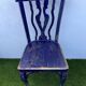 Set of 4 bistro chairs in carved and colored wood, 1930