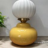Vintage pleated globe bedside lamp