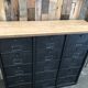 Meuble de rangement industriel Vandex Ronéo 15 clapets bois métal