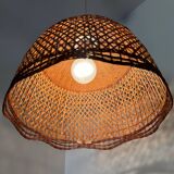 Rattan pendant lamp from the 60s