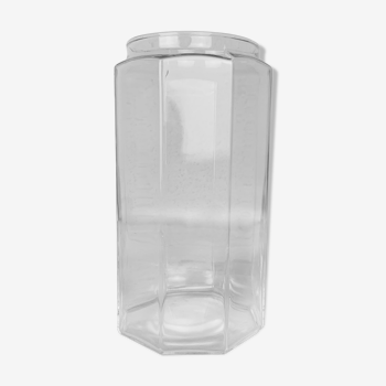 Octagonal glass jar or vase