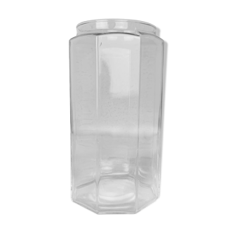 Octagonal glass jar or vase