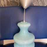 Vintage pendant lamp in blue opaline