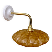 Antique wall lamp with yellow Clichy glass shade