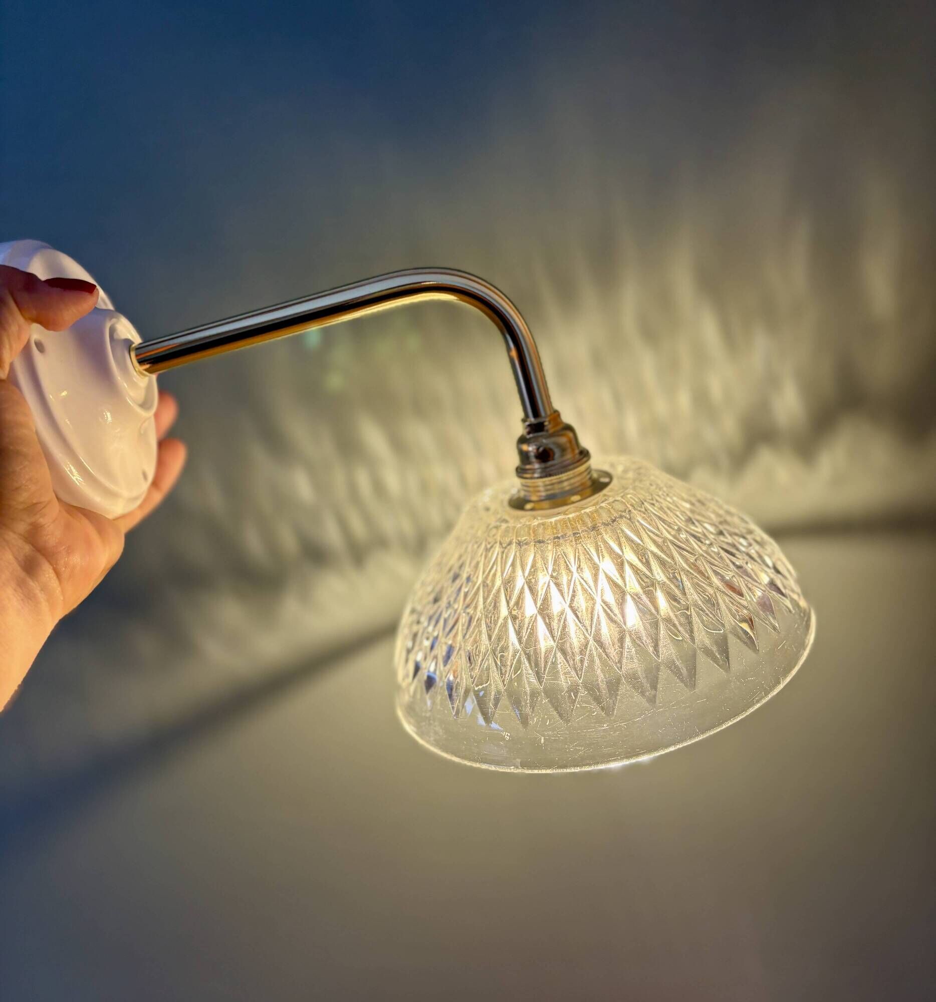 Vintage glass elbow wall light - tableware collection - (ACCV1)