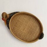 Bird woven bamboo tray