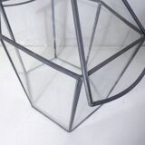 Glass terrarium mini cactus greenhouse in glass and metal