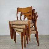 Scandinavian teak chairs Design Fristho Franecker vintage 1960s