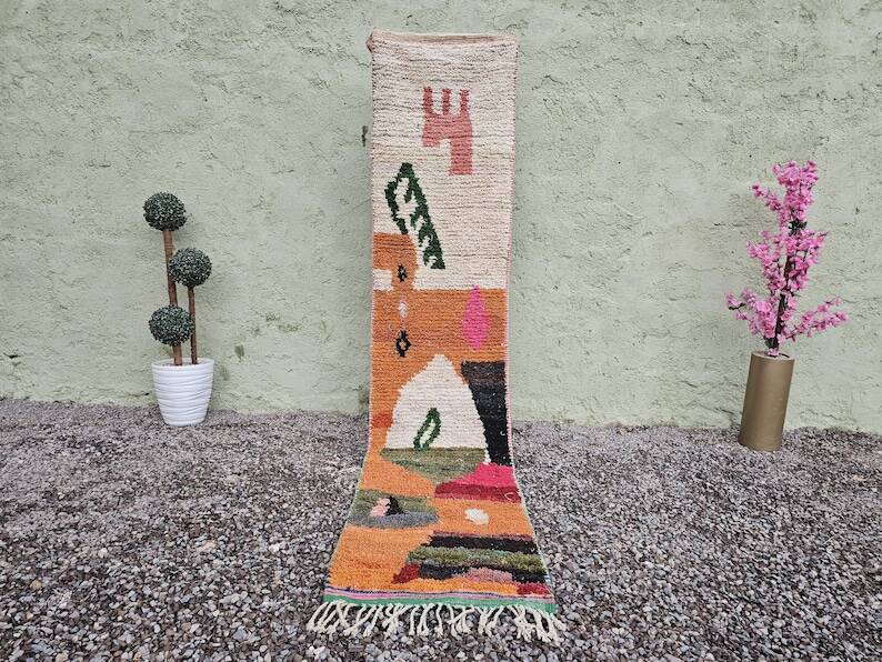Tapis de passage artisanal marocain 300cmx70cm