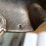 Art Deco silver and porcelain fruit ladle