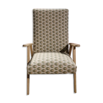 Fauteuil année 70 tissu nobilis