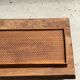 Rectangular solid teak tray with carved edges 40x25