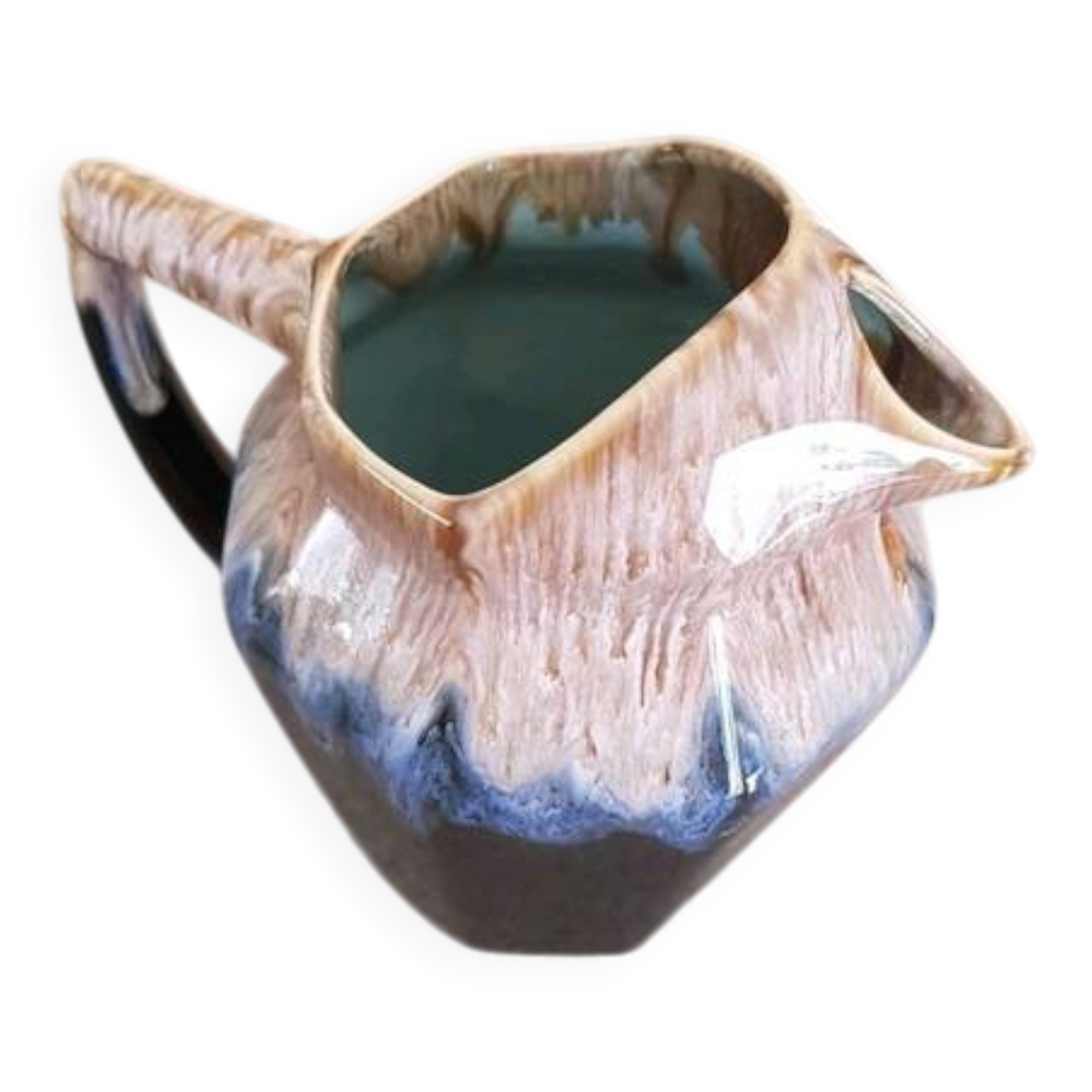 Broc ancien en céramique émaillée