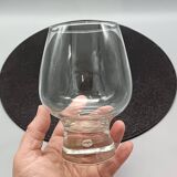 6 glasses model "fjord" by durobor transparent foot with vintage bubble